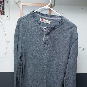 Levi's Heathered Blue Henley sz M